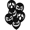 Image de Sachet de 6 ballons Noirs visages Halloween