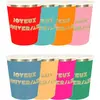 Image de Set de 8 Gobelets anniversaire multicolores 20cl