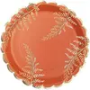 Image de Sachet de 8 assiettes Terracotta et Or 23cm