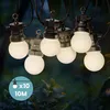 Image de Guirlande Guinguette 10m Blanc- Guirlande Electrique Exterieur 10 Bulbes Blancs - Guirlande Guinguette Exterieur Decoration Romantique, Chic, Déco Pour Jardin Et Patio