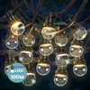 Image de Guirlande Guinguette 100m Transparent Ip65 - Guirlande Electrique Exterieur 100 Bulbes Transparents