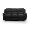 Image de Loungitude   Canapé Relax 3 Places En Microfibre   Inclinaison Jusqu'à 170°   Repose-pieds Relevable   Confort Optimal   Noir