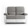 Image de Usinestreet - Relaxxo - Canapé Relaxation 2 Places Microfibre Et Simili Leo - Blanc Et Gris