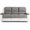 Image de Loungitude   Canapé Relax 3 Places Microfibre Et Simili   Inclinaison Jusqu'à 170°   Repose-pieds Relevable   Confort Optimal   Blanc Et Gris