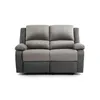 Image de Usinestreet - Relaxxo - Canapé Relaxation 2 Places Microfibre Et Simili Leo - Gris