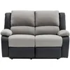 Image de Loungitude   Canapé De Relaxation Électrique 2 Places En Microfibre Et Simili   Inclinaison Jusqu'à 170°   Confort Optimal   Gris Et Noir