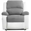 Image de Loungitude   Fauteuil De Relaxation Électrique 1 Place   Microfibre Et Simili   Inclinaison Jusqu'à 170°   Dimensions 88 X 93 X 96 Cm   Blanc Et Gris