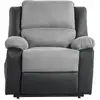 Image de Usinestreet - Relaxxo - Fauteuil De Relaxation Releveur Électrique 1 Place Microfibre Et Simili Leo - Gris Et Noir