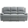 Image de Loungitude   Canapé Relax 3 Places En Tissu Gris Clair   Inclinaison Jusqu'à 170°   Assises Confortables En Mousse   Dimensions 193 X 93 X 96 Cm