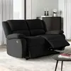 Image de Loungitude   Canapé Relax 2 Places En Microfibre   Inclinaison Jusqu'à 170°   Repose-pieds Relevable   Dimensions 143 X 93 X 96 Cm   Noir