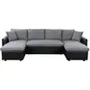 Image de Loungitude   Canapé D'Angle Panoramique Convertible 6 Places   Simili Et Microfibre   Coffres De Rangement   Dimensions 295x146x81 Cm   Fabrication Européenne