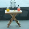 Image de Teck'attitude   Table Basse Pliante Carrée En Teck Massif 50 X 50 Cm   Résistante Aux Intempéries   Idéale Pour Balcons Et Jardins   Pliable Pour Rangement Facile
