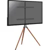 Image de Support chevalet design scandinave pour TV 45''- 65'' noir/noyer