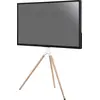 Image de Support chevalet design scandinave pour TV 45''- 65'', blanc/hêtre