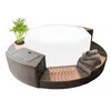 Image de Netspa   Mobilier Pour Spa Semi-rigide Octopus   5 Modules En Résine Tressée   Banc Confort, Abri Moteur, Double Étagère, Marche-pied, Placard