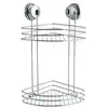 Image de Etagère D'Angle De Douche 2 Niveaux À Ventouses Acier Chromé Msv