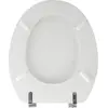 Image de MSV Siège de WC Couvercle de WC MDF noyau en bois "Uni blanc" Charnières en acier inoxydable - qualité supérieure et stable