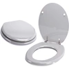Image de MSV Siège de WC Couvercle de WC MDF noyau en bois "gris" Charnières en acier inoxydable - qualité supérieure et stable