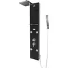 Image de Colonne de douche a hydromassage - 22x125cm - en verre trempe + buses hydromassantes - EPSILON BLACK