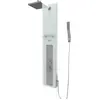 Image de Colonne de Douche à Hydromassage 22x125cm - Verre Trempé avec plaque Inox - ALPHA WHITE