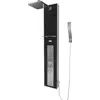 Image de Colonne de Douche à Hydromassage 22x125cm - Verre Trempé avec plaque Inox - ALPHA BLACK