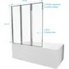 Image de Pare baignoire Pivotant 3 Volets Chrome - 125x143 cm - Verre Trempé 4 mm - ZAGGY CHROME
