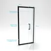 Image de Porte de douche pivotante - 90x200 cm - Profilés Noir Mat - verre trempé 6 mm - CRUSH
