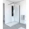 Image de Aurlane - Paroi De Douche 120x200cm - Verre Trempé Transparent 8mm - Profilé Noir - Freedom 2 Black
