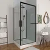 Image de Aurlane - Cabine De Douche Carrée 90x90x230cm - Extra Blanc Et Profilé Noir Mat - Lunar Square 90