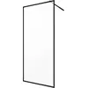 Image de Paroi de Douche 90x200 cm - Cadre et Bras Aluminium NOIR MAT - DARK CONTOURING