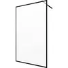 Image de Paroi de Douche 120x200 cm - Cadre et Bras Aluminium NOIR MAT - DARK CONTOURING