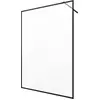 Image de Paroi de Douche 140x200 cm - Cadre et Bras Aluminium NOIR MAT - DARK CONTOURING