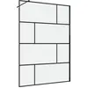 Image de Paroi de douche a l'italienne serigraphie type Briques - 140x195cm - Profile noir mat - verre 5mm