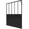 Image de Paroi de douche 140x200 cm type Verriere - Verre trempe et Structure aluminium noir mat