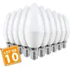 Image de Lot De 10 Ampoules Led E14 5.5w Eq 40w C37 Température De Couleur: Blanc Neutre 4000k