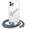 Image de Coque Rigide Bleue/bleue Guess Guhcp12lcrtvsbl Pour Iphone 12 Pro Max 6,7 Pouces, Style Vintage.