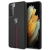 Image de Ferrari Feosihcs21mbk S21+ G996 Noir/noir Étui Rigide Off Track En Cuir Et Nylon Rayé