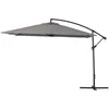 Image de Habitat Et Jardin   Parasol Déporté Aluminium 3 X 3 M   Toile Polyester 160 G/m²   Anti-uv   Pied En Croix   Résistant À La Corrosion   Gris