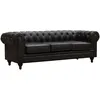 Image de Habitat Et Jardin   Canapé Chesterfield 3 Places Marron   Revêtement En Simili Pu Capitonné   Dimensions 204 X 80 X 58 Cm   Design British