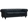 Image de Habitat Et Jardin - Canapé Fixe Chesterfield 'aliza' - 208 X 82 X 70 Cm - 3 Places - Noir
