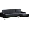 Image de Habitat Et Jardin - Canapé D'Angle Convertible Et Réversible 'theo' - 4 Places - Noir / Gris