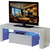 Image de Meuble TV LED "Borda" - 130 x 34 x 45 cm - Blanc laqué