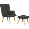 Image de Habitat Et Jardin - Fauteuil Style Scandinave Tissu 'odense' - 1 Place - Gris Foncé
