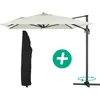 Image de Habitat Et Jardin   Parasol Déporté 3 X 4 M En Aluminium   Toile Polyester 200 G/m²   Rotation 360°   Inclinaison Réglable   Housse De Protection Incluse