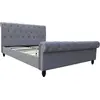 Image de Lit Velours "Godefroy" - 140 x 190 cm - Gris