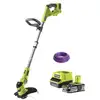 Image de Pack Ryobi Coupe Bordures Hybride 18v One+ - 1 Batterie 2.5ah Lithiumplus - 1 Chargeur Rapide - Bobine Fil Rond 15m Diamètre 1.6mm Violet Universel