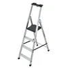 Image de Hailo   Escabeau Professionnel 4 Marches   Hauteur Max 2m90   Plateforme Pehd Haute Résistance   Tablette Porte-outils Multifonction