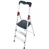 Image de Hailo   Marchepied Pliable 3 Marches En Aluminium   Charge Max 150 Kg   Hauteur D'Accès 271 Cm   Large Plateforme Antidérapante