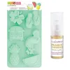 Image de Moule En Silicone Summer + 1 Poudre Alimentaire Irisée Dorée