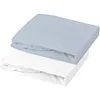 Image de Lot 2 Draps-housses Extensibles Coton Pour Lit Bébé Bleu 60x120x15 Cm
